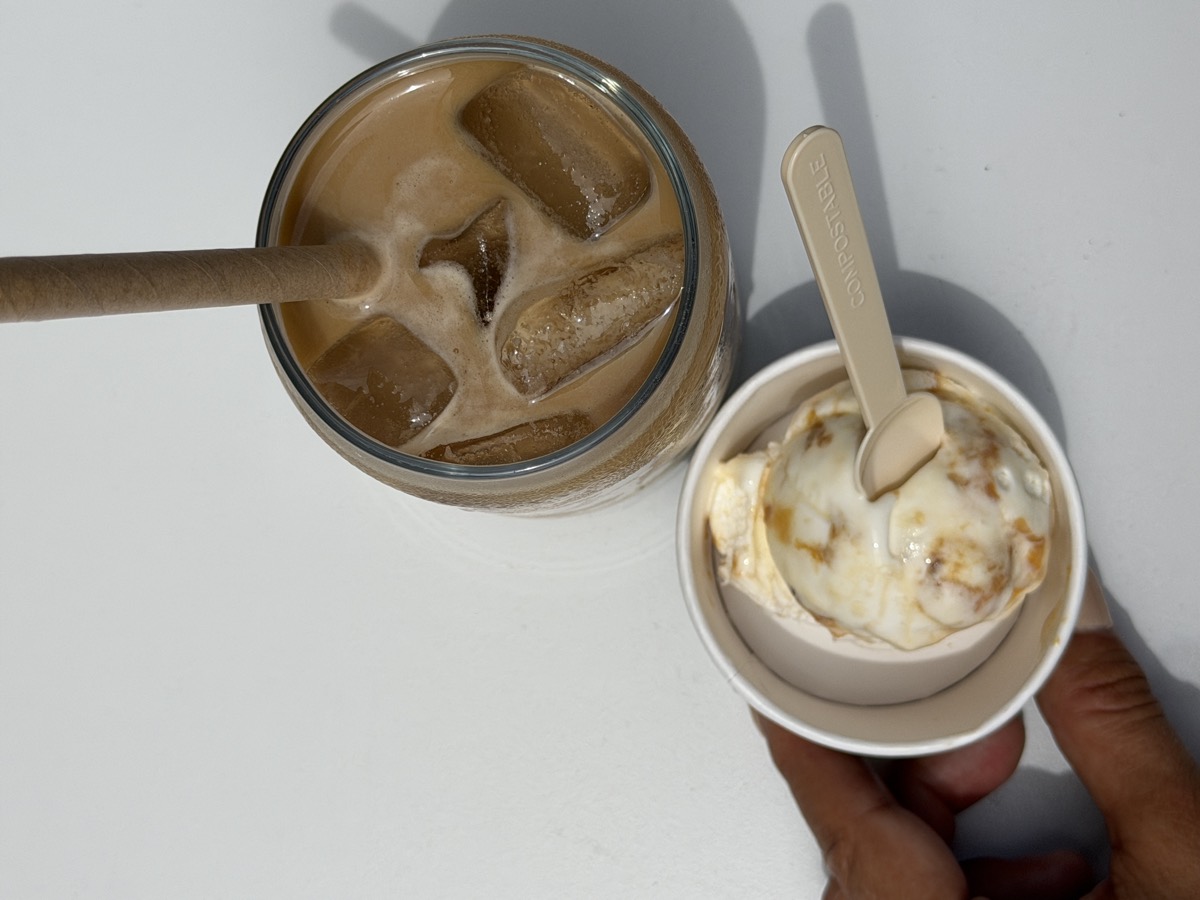 Vitrine de glaces artisanales et sorbets sans lactose du Yuzu Cannes